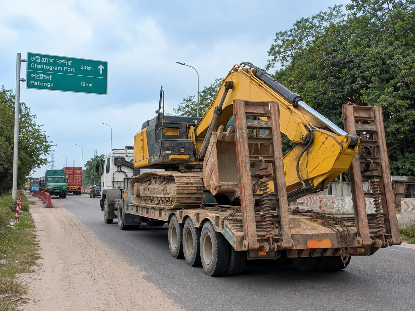 Chattogram port route low-bed transport
