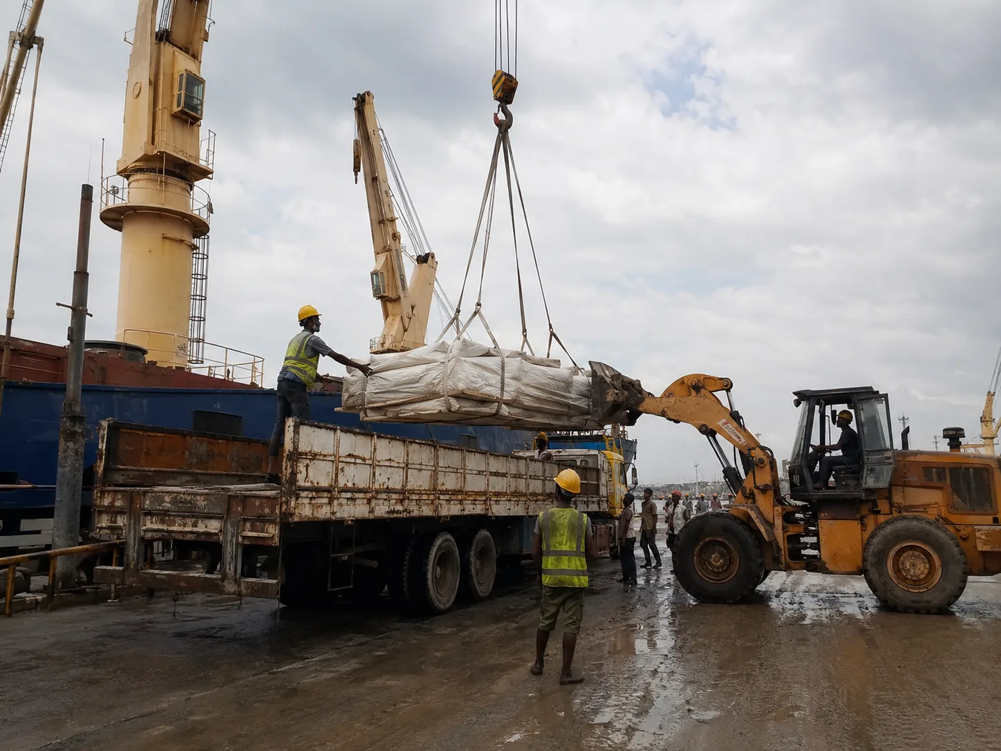 dock side loader/crane operation